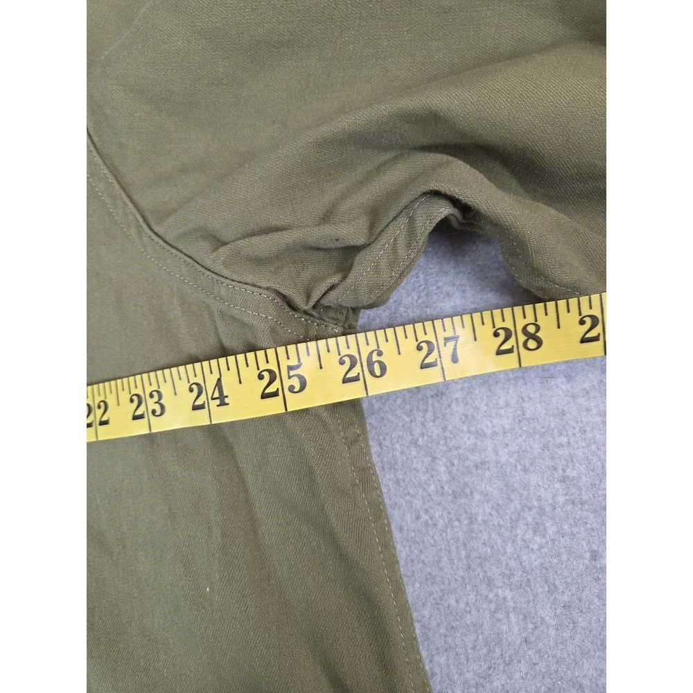 Levis Mens XL‎ Shirt Relaxed Fit Olive Green Safari Flap Pockets Cowboy Western